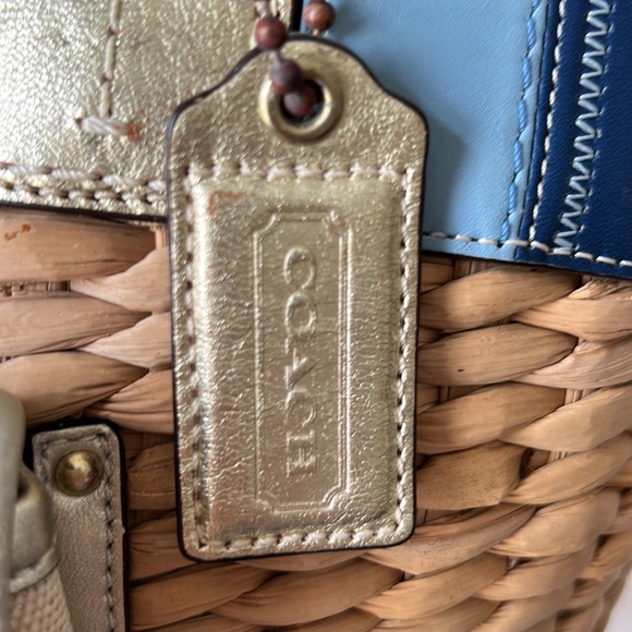 Coach basket weave colorful beach bag - Picture 3 of 6